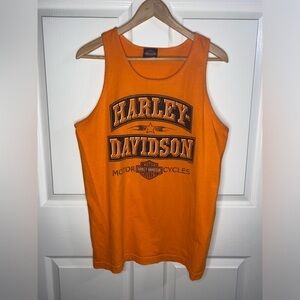 Harley-Davidson Orange Tank Top | Visalia California | Men’s Size M, Motorcycle